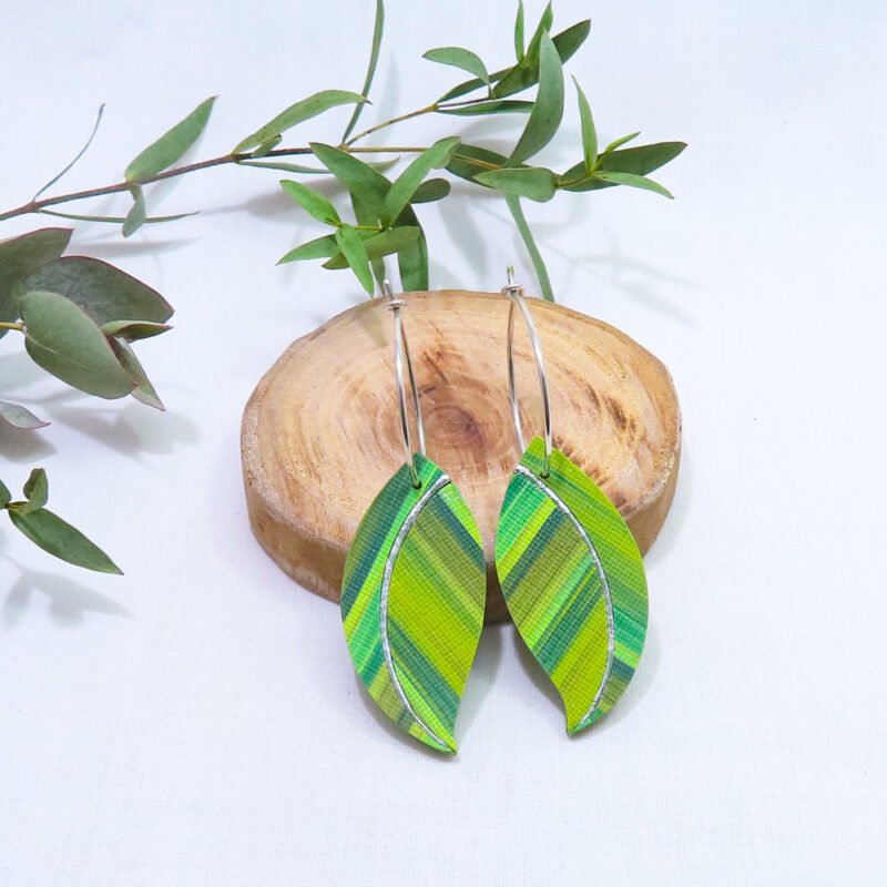 Pendientes Hojas Verdes